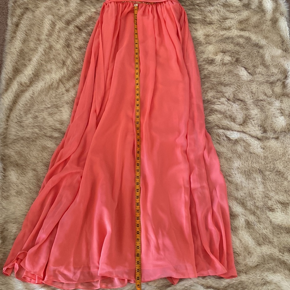 Christina Wu Coral dress with gold sequin top NWT Sz 4 - Picture 14 of 16